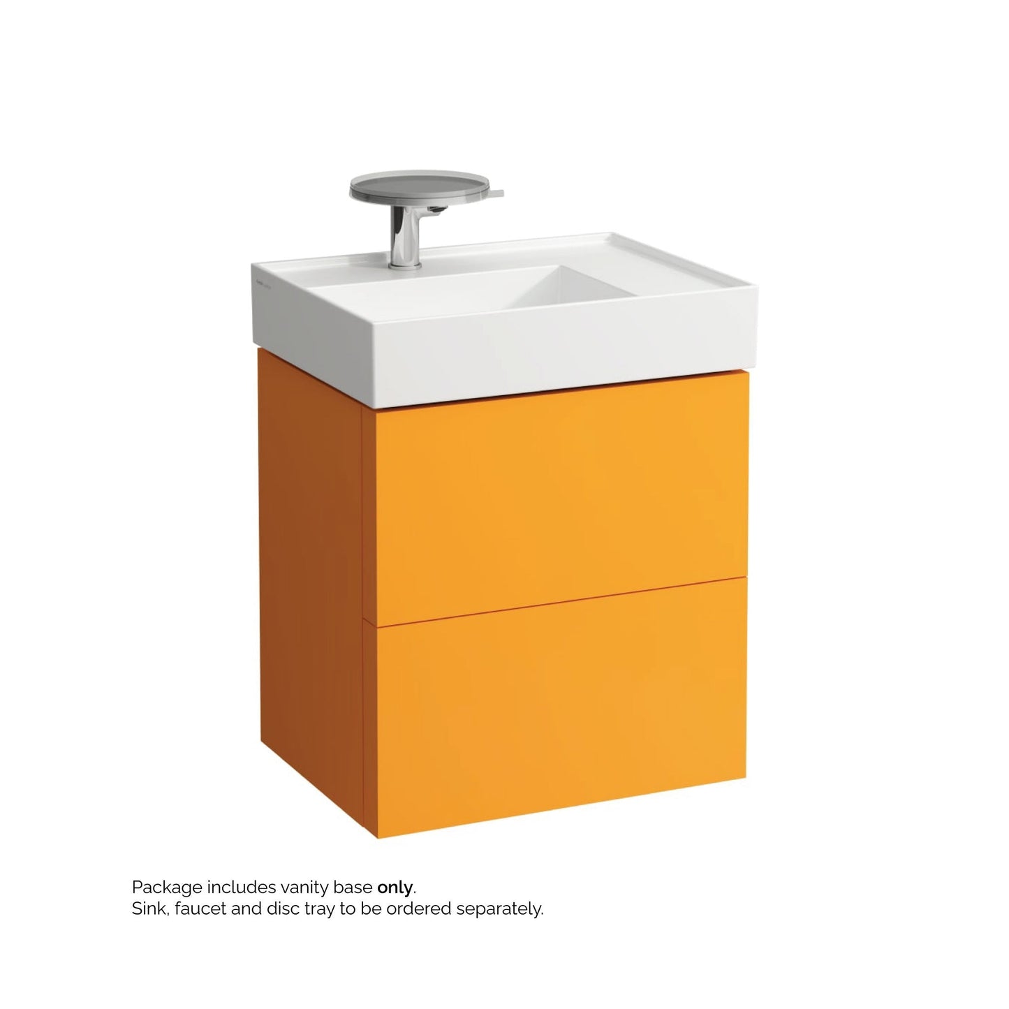 Laufen Kartell 23" 2-Drawer Ochre Brown Wall-Mounted Vanity With Drawer Organizer for Kartell Bathroom Sink Model: H810334