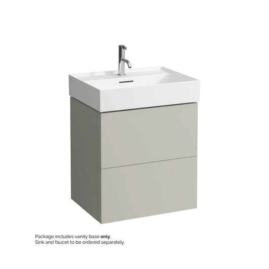 Laufen Kartell 23" 2-Drawer Pebble Gray Wall-Mounted Vanity With Drawer Organizer for Kartell Bathroom Sink Model: H810333