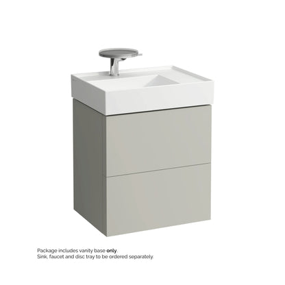 Laufen Kartell 23" 2-Drawer Pebble Gray Wall-Mounted Vanity With Drawer Organizer for Kartell Bathroom Sink Model: H810334