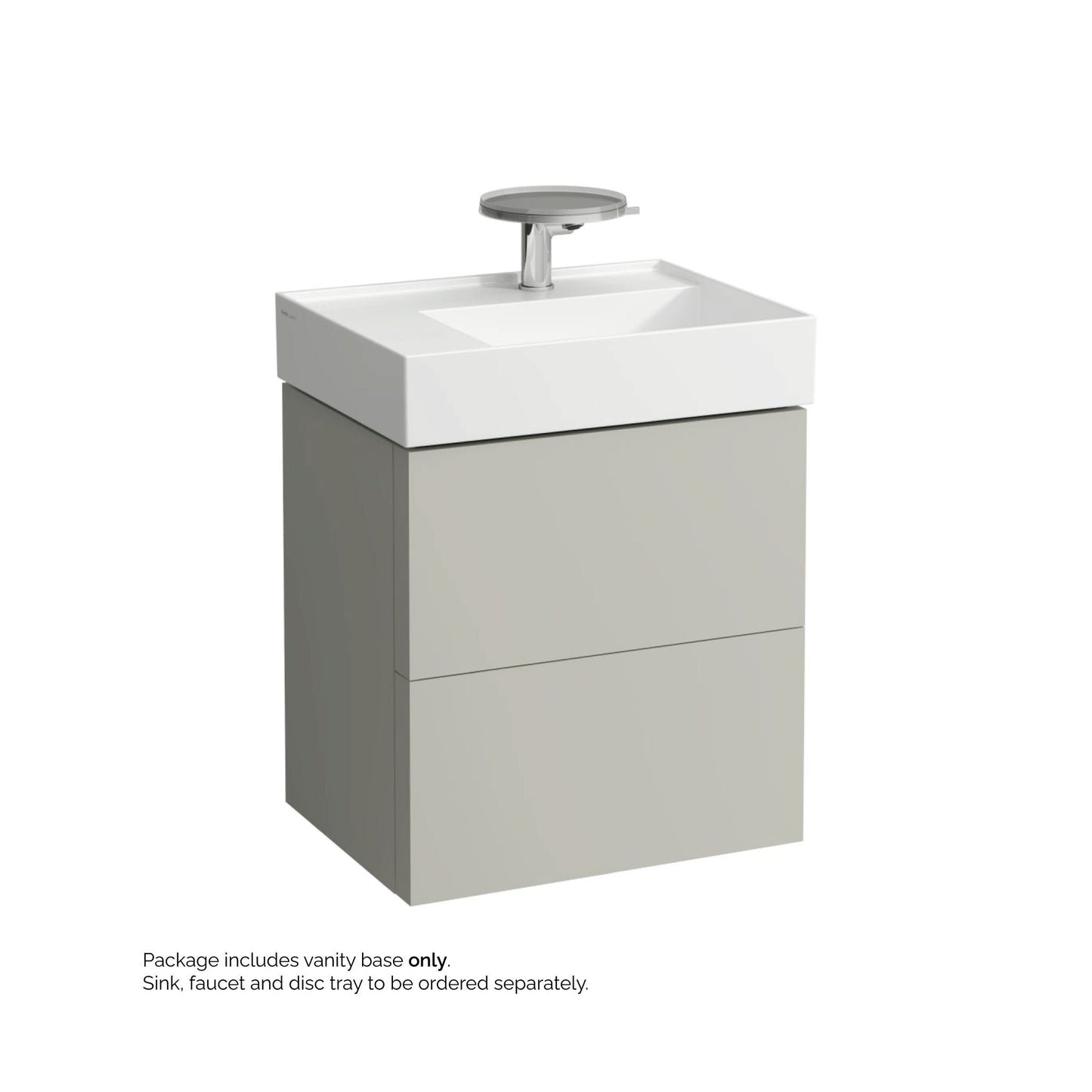 Laufen Kartell 23" 2-Drawer Pebble Gray Wall-Mounted Vanity With Drawer Organizer for Kartell Bathroom Sink Model: H810335