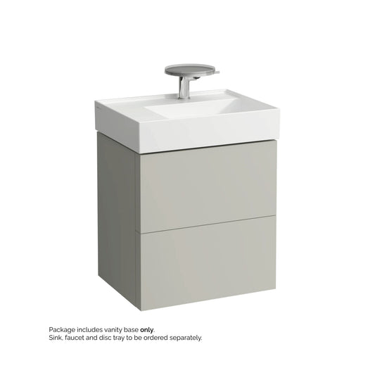 Laufen Kartell 23" 2-Drawer Pebble Gray Wall-Mounted Vanity With Drawer Organizer for Kartell Bathroom Sink Model: H810335