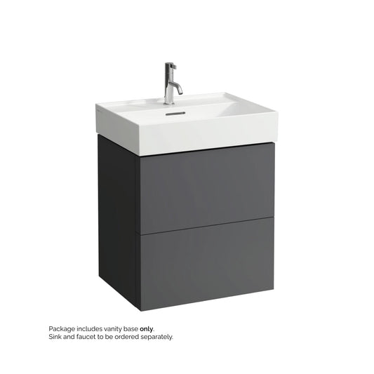 Laufen Kartell 23" 2-Drawer Slate Gray Wall-Mounted Vanity With Drawer Organizer for Kartell Bathroom Sink Model: H810333