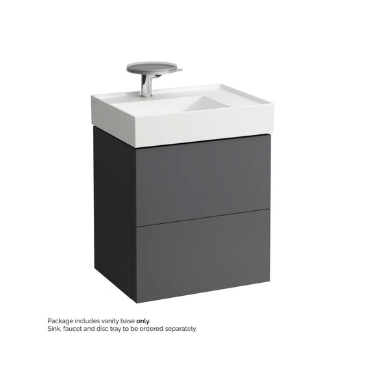 Laufen Kartell 23" 2-Drawer Slate Gray Wall-Mounted Vanity With Drawer Organizer for Kartell Bathroom Sink Model: H810334