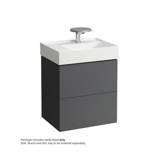 Laufen Kartell 23" 2-Drawer Slate Gray Wall-Mounted Vanity With Drawer Organizer for Kartell Bathroom Sink Model: H810335