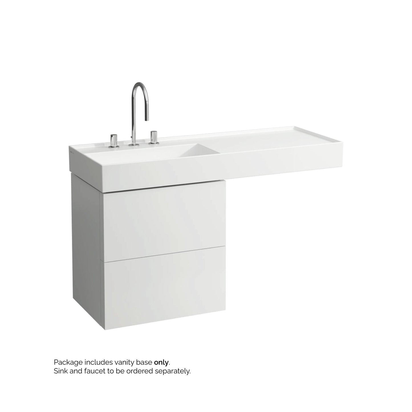 Laufen Kartell 23" 2-Drawer White Wall-Mounted Vanity With Drawer Organizer for Kartell Bathroom Sink Model: H810333