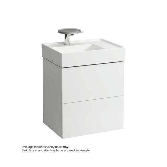 Laufen Kartell 23" 2-Drawer White Wall-Mounted Vanity With Drawer Organizer for Kartell Bathroom Sink Model: H810334