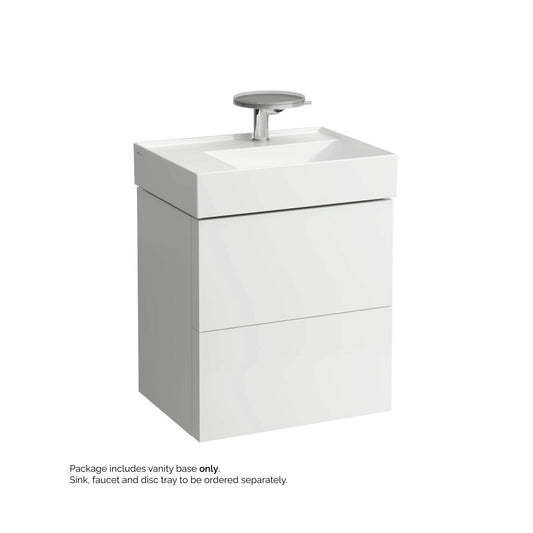 Laufen Kartell 23" 2-Drawer White Wall-Mounted Vanity With Drawer Organizer for Kartell Bathroom Sink Model: H810335