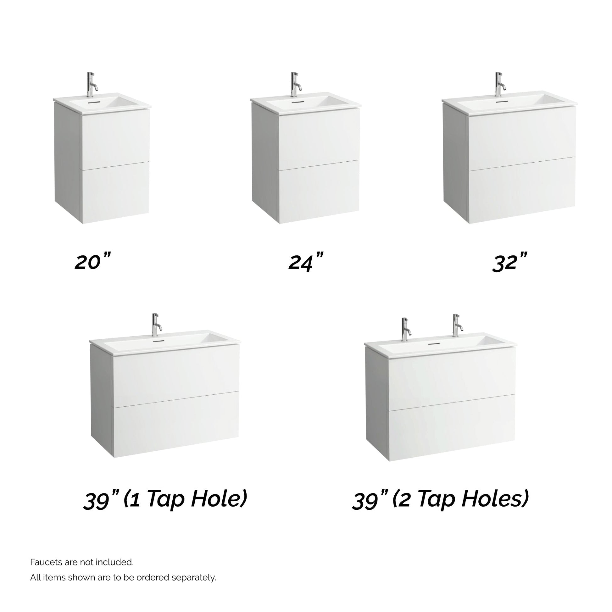 Laufen Kartell 24" 2-Drawer Matte White Wall-Mounted Vanity Set With Single-Hole Bathroom Sink