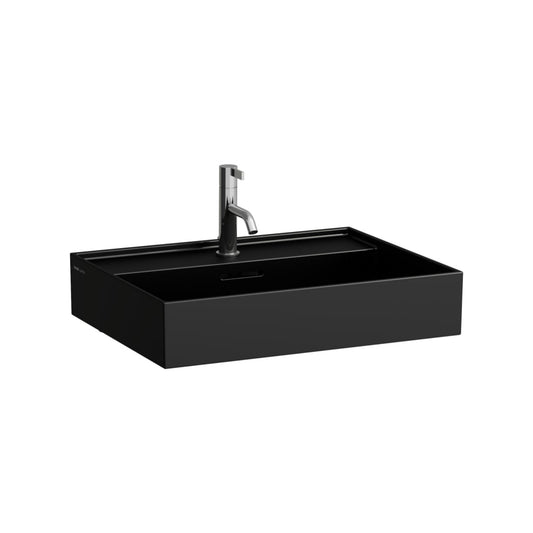 Laufen Kartell 24" x 18" Matte Black Countertop Bathroom Sink With Faucet Hole