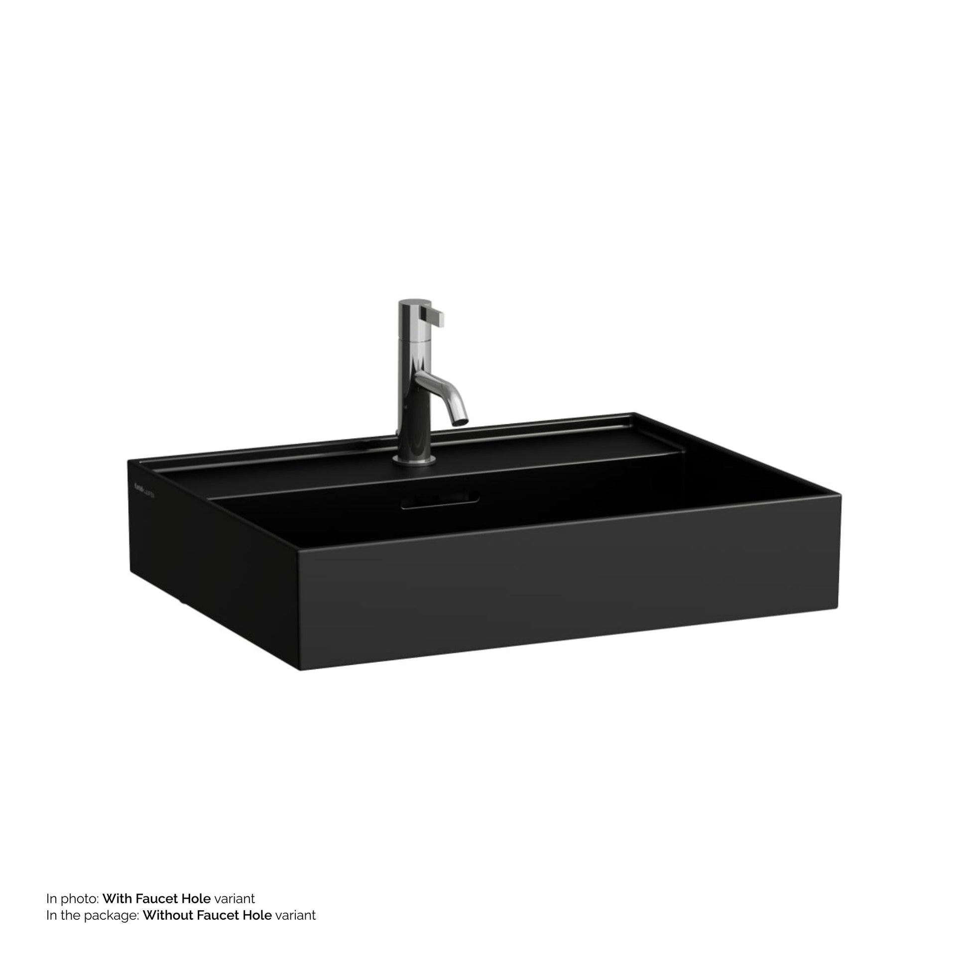 Laufen Kartell 24" x 18" Matte Black Countertop Bathroom Sink Without Faucet Hole