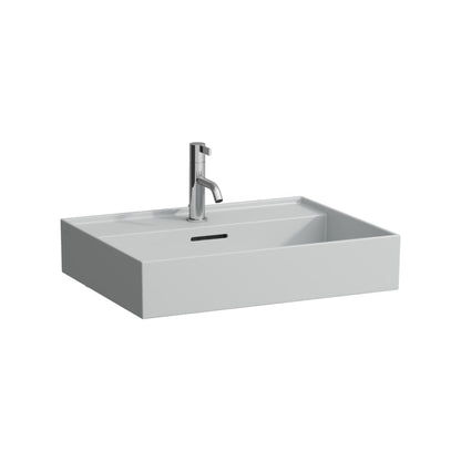 Laufen Kartell 24" x 18" Matte Gray Countertop Bathroom Sink With Faucet Hole