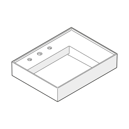 Laufen Kartell 24" x 18" Matte White Countertop Shelf-Right Bathroom Sink With 3 Faucet Holes