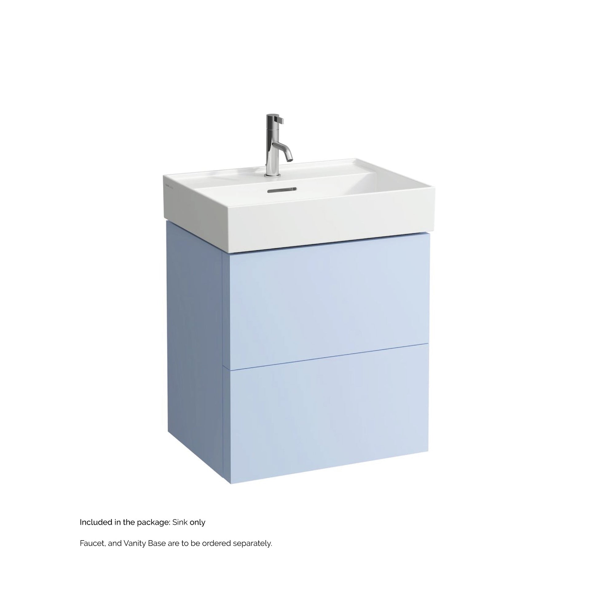 Laufen Kartell 24" x 18" Matte White Wall-Mounted Bathroom Sink With Faucet Hole