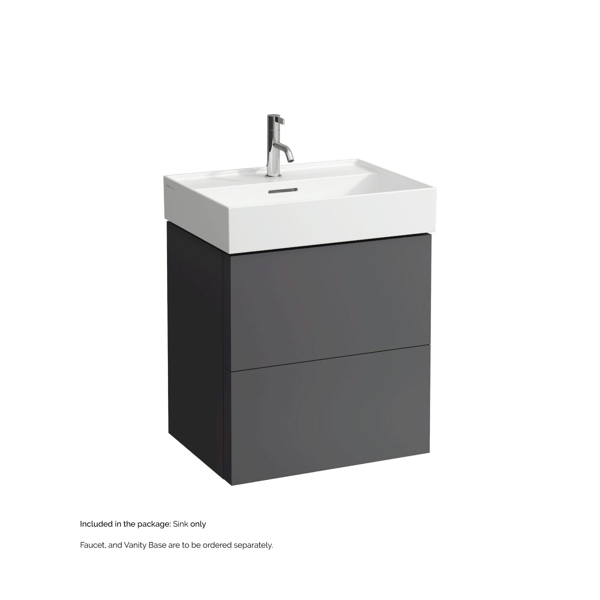 Laufen Kartell 24" x 18" Matte White Wall-Mounted Bathroom Sink With Faucet Hole