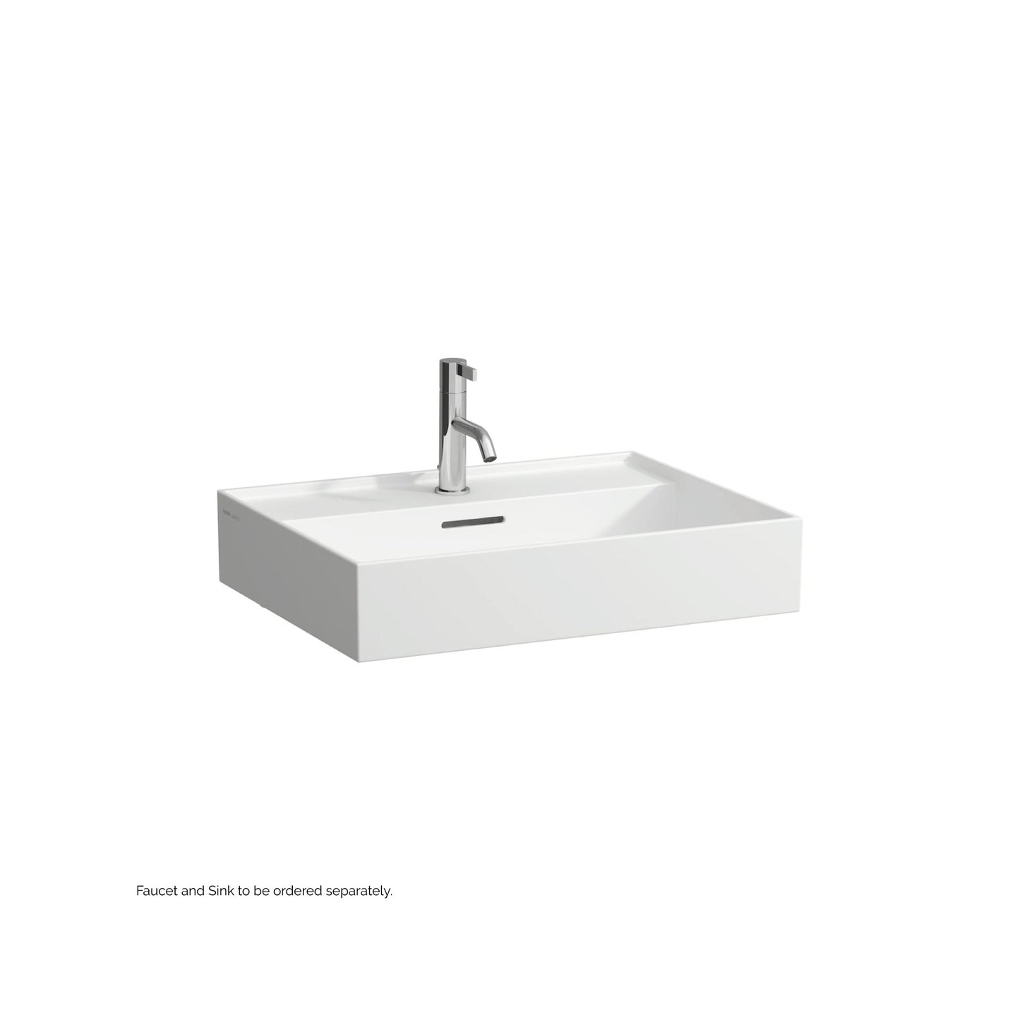 Laufen Kartell 24" x 18" Matte White Wall-Mounted Bathroom Sink With Faucet Hole