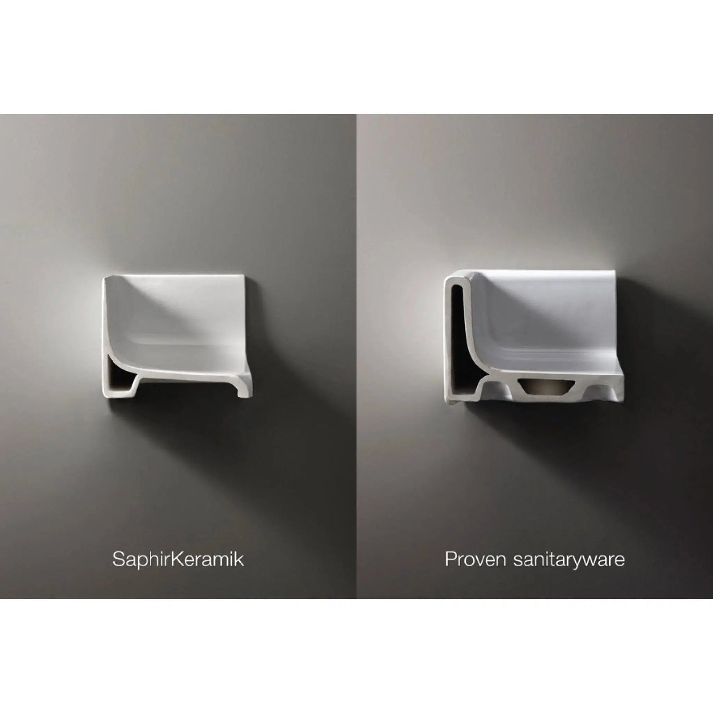 Laufen Kartell 24" x 18" Matte White Wall-Mounted Shelf-Left Bathroom Sink Without Faucet Hole
