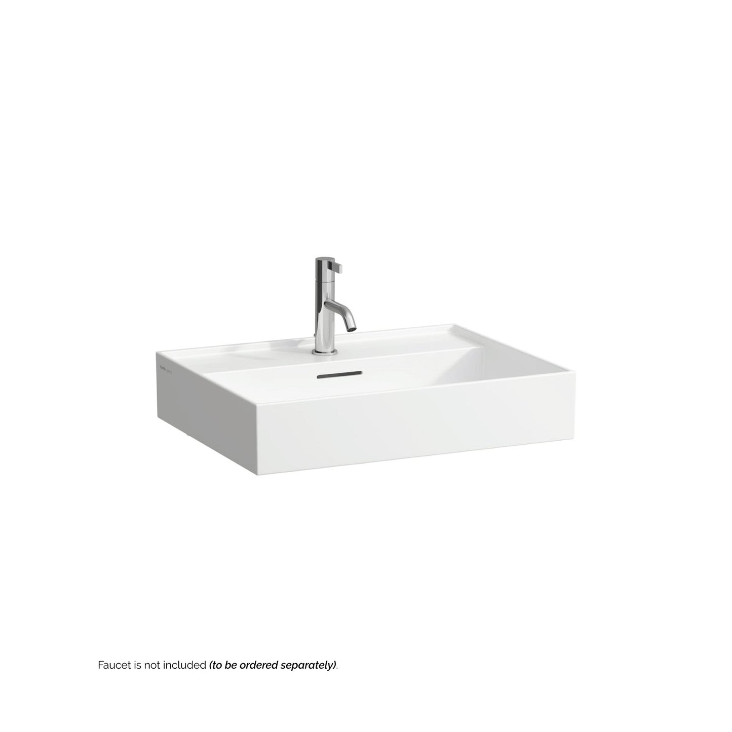 Laufen Kartell 24" x 18" White Wall-Mounted Bathroom Sink With Faucet Hole