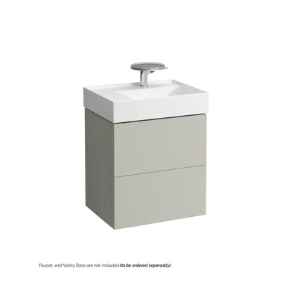 Laufen Kartell 24" x 18" White Wall-Mounted Shelf-Left Bathroom Sink With Faucet Hole