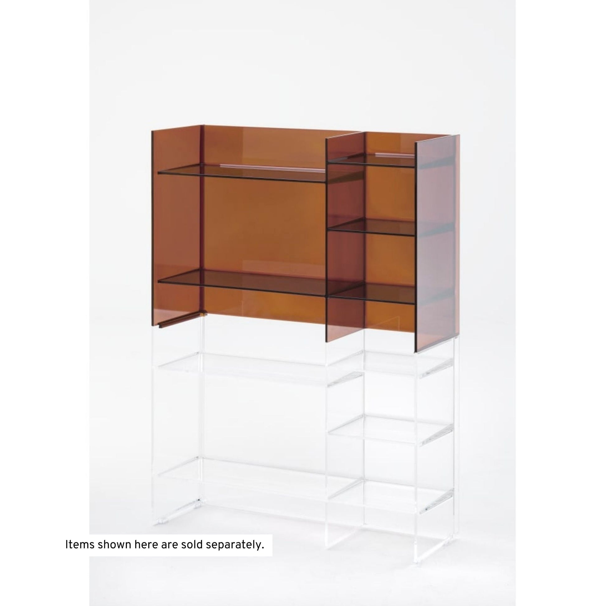 Laufen Kartell 30" Smoky Gray Acrylic Stackable Freestanding Shelf