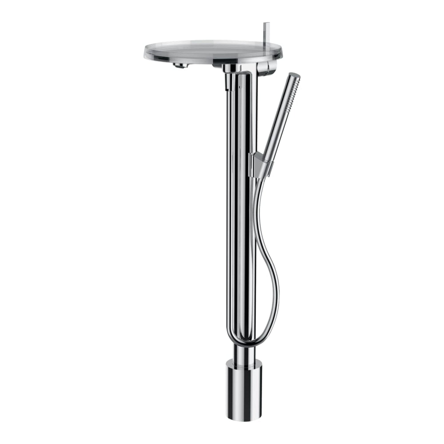 Laufen Kartell 31" Chrome Fixed-Spout Floor-Mounted Bathtub Faucet With Hand Shower