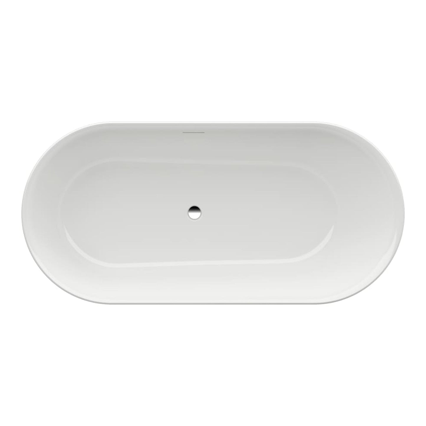 Laufen Kartell 32" x 68" Oval White Freestanding Bathtub With Center Drain