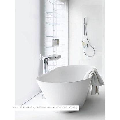 Laufen Kartell 32" x 68" Oval White Freestanding Bathtub With Center Drain