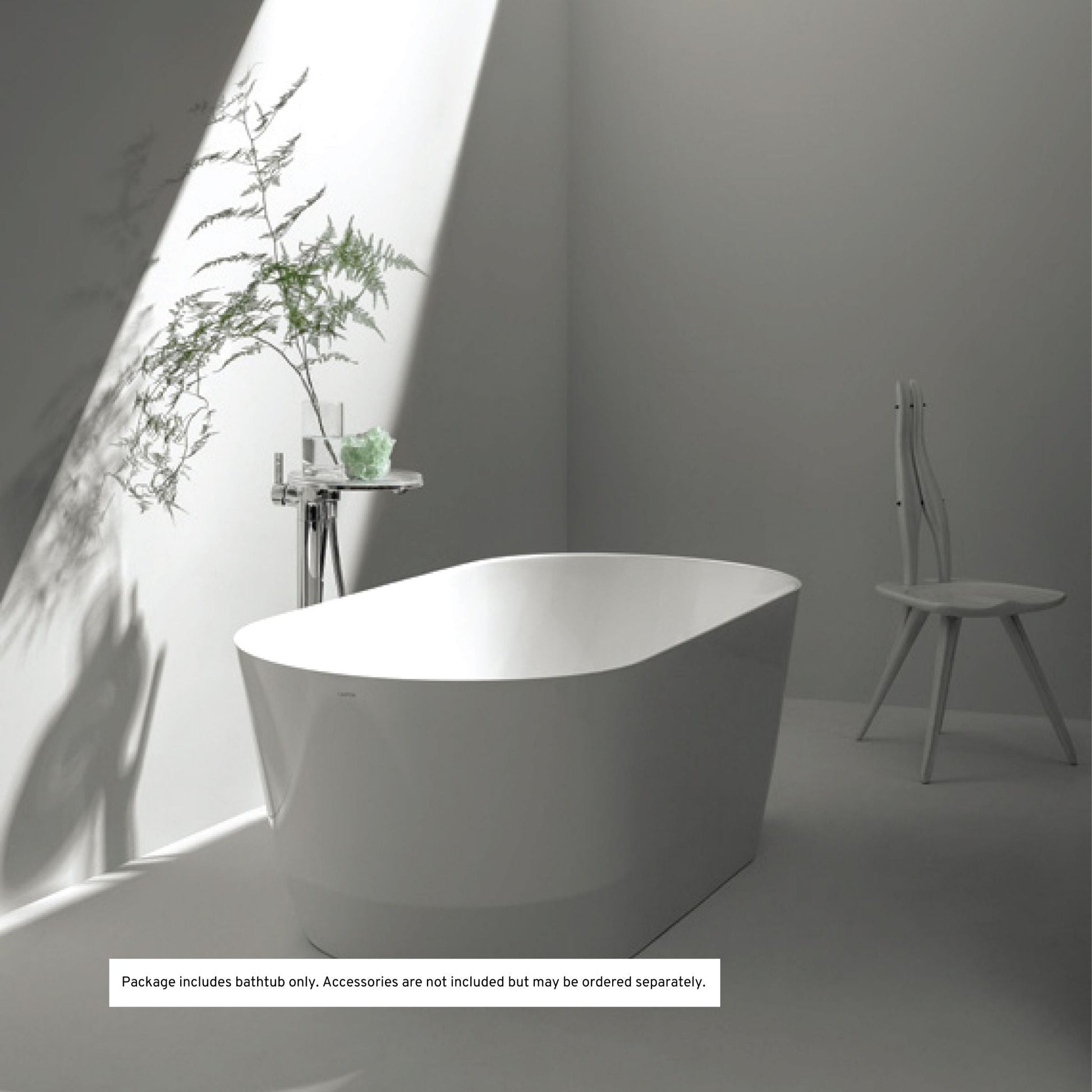 Laufen Kartell 32" x 68" Oval White Freestanding Bathtub With Center Drain