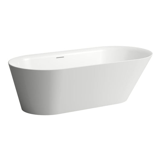 Laufen Kartell 32" x 68" Oval White Freestanding Bathtub With Center Drain