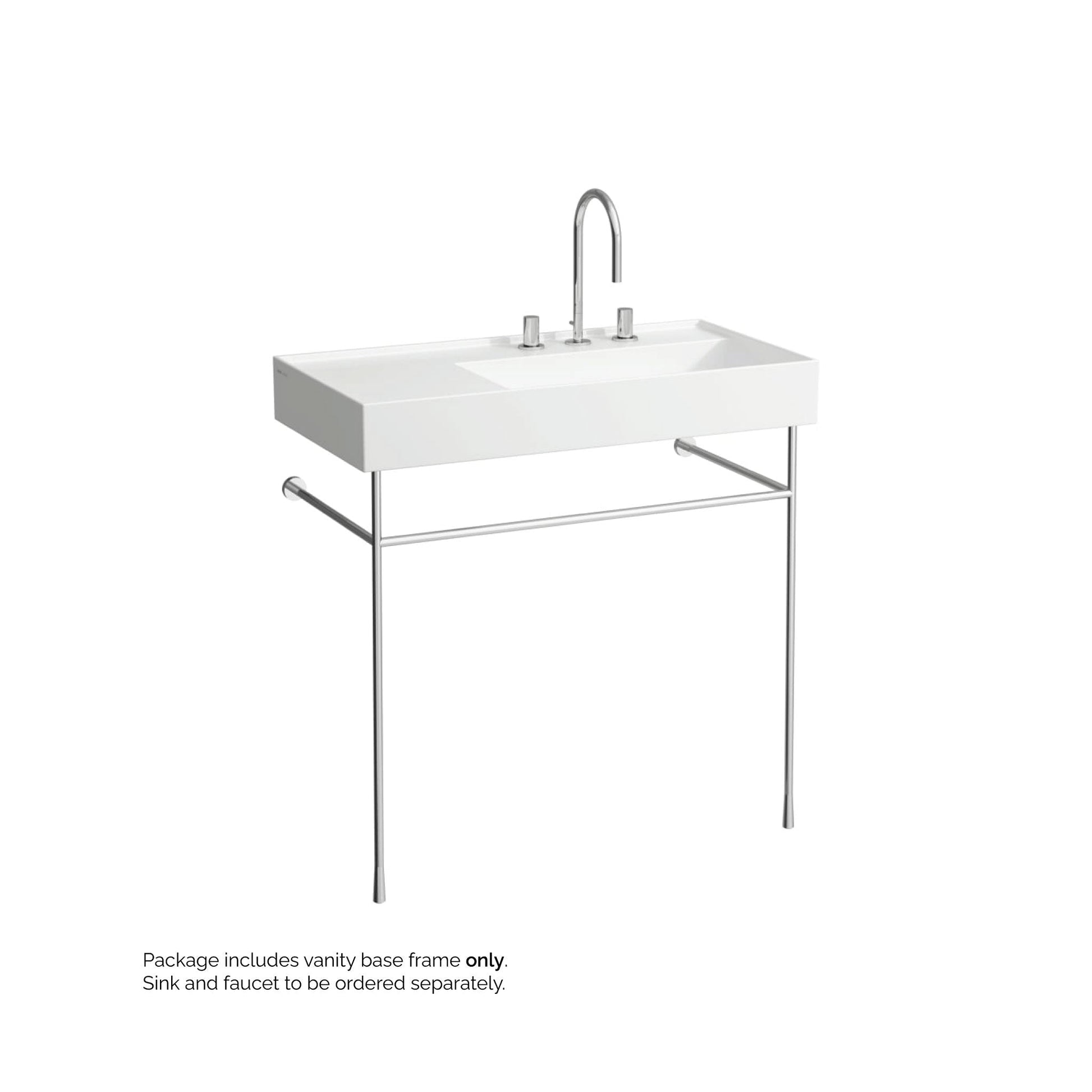 Laufen Kartell 33" Chrome Wall-Mounted Towel Holder and Sink Stand