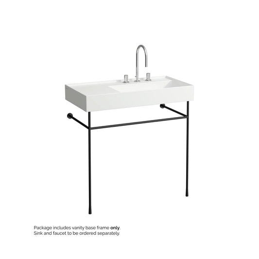 Laufen Kartell 33" Matte Black Wall-Mounted Towel Holder and Sink Stand