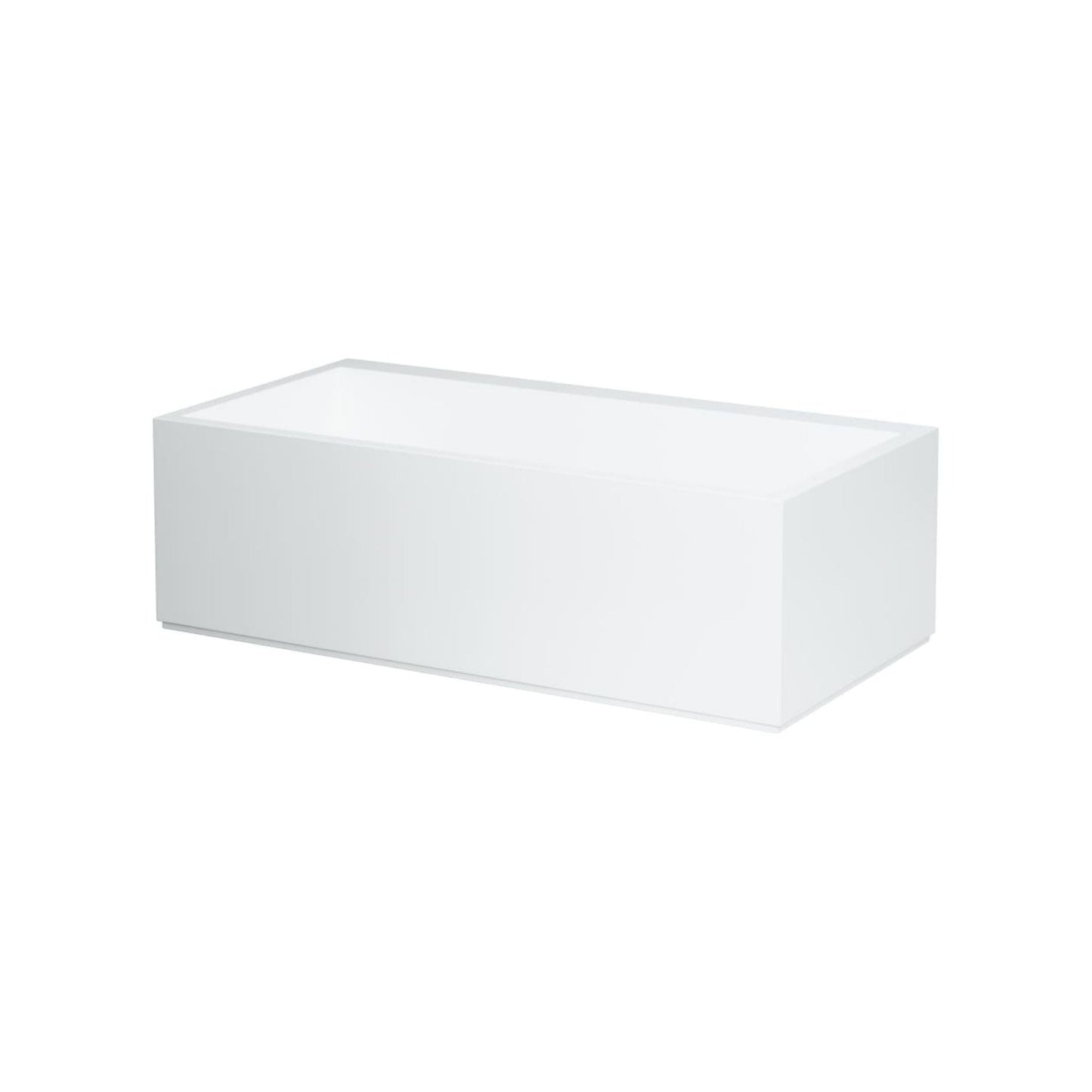 Laufen Kartell 34" x 67" Rectangular White Freestanding Bathtub With Tap Bank On Left