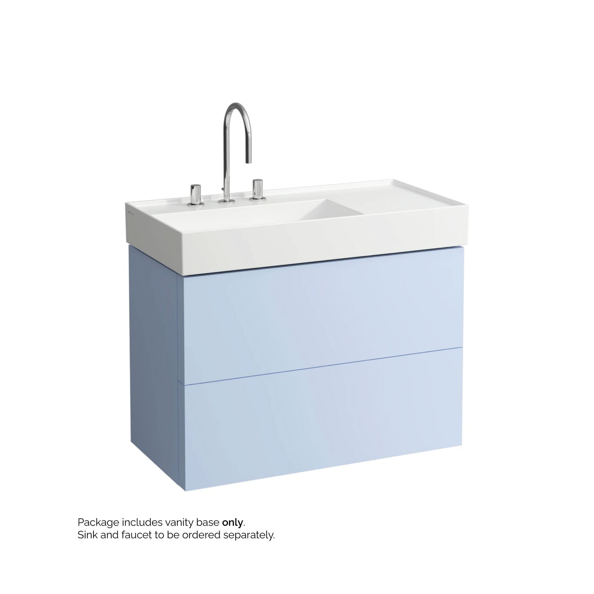 Laufen Kartell 35" 2-Drawer Gray Blue Wall-Mounted Vanity With Drawer Organizer for Kartell Bathroom Sink Model: H810338