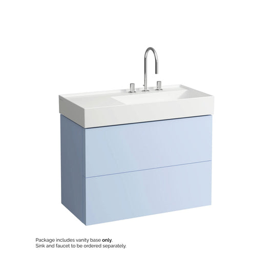 Laufen Kartell 35" 2-Drawer Gray Blue Wall-Mounted Vanity With Drawer Organizer for Kartell Bathroom Sink Model: H810339