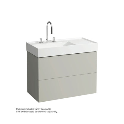 Laufen Kartell 35" 2-Drawer Pebble Gray Wall-Mounted Vanity With Drawer Organizer for Kartell Bathroom Sink Model: H810338