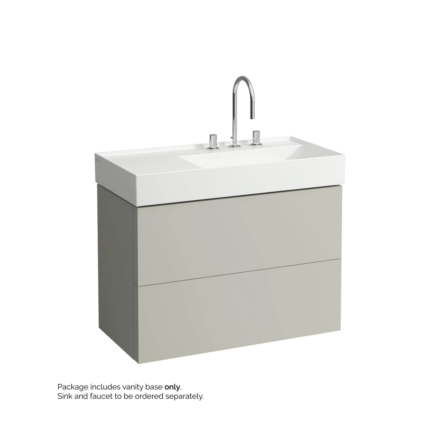 Laufen Kartell 35" 2-Drawer Pebble Gray Wall-Mounted Vanity With Drawer Organizer for Kartell Bathroom Sink Model: H810339