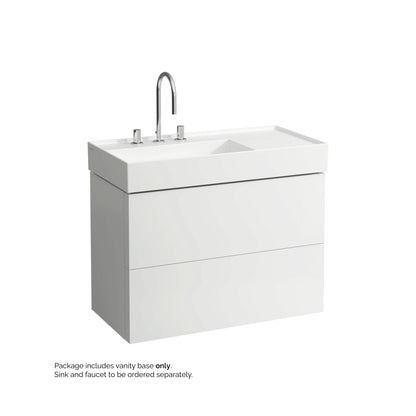 Laufen Kartell 35" 2-Drawer White Wall-Mounted Vanity With Drawer Organizer for Kartell Bathroom Sink Model: H810338
