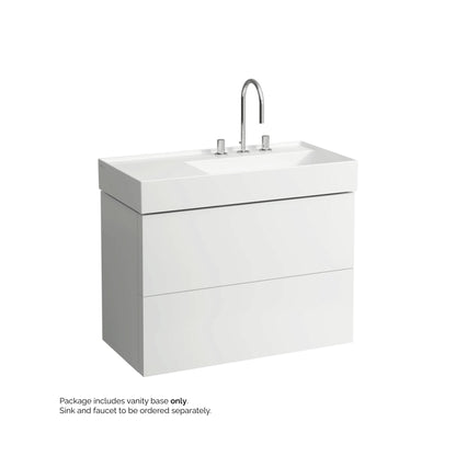 Laufen Kartell 35" 2-Drawer White Wall-Mounted Vanity With Drawer Organizer for Kartell Bathroom Sink Model: H810339