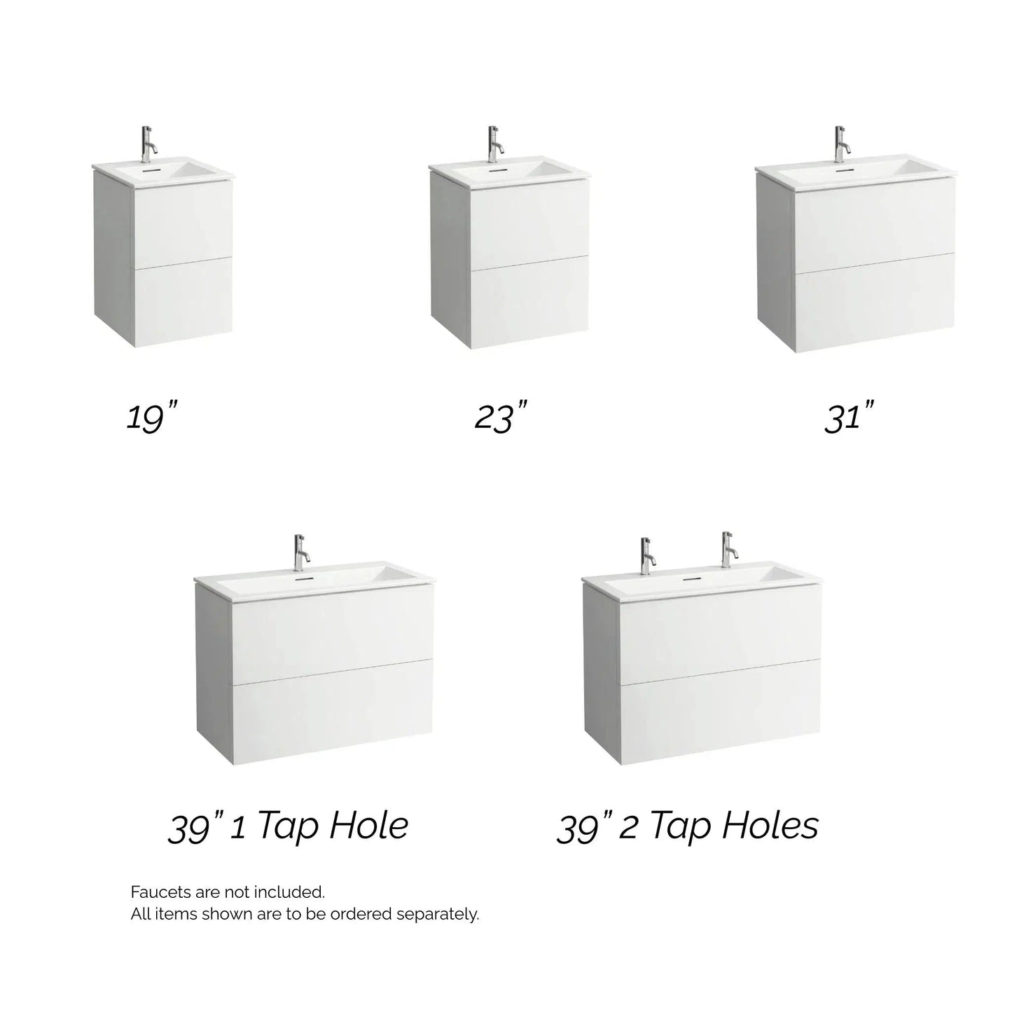 Laufen Kartell 39" 2-Drawer Pebble Gray Wall-Mounted Vanity Set With 2-Hole Bathroom Sink