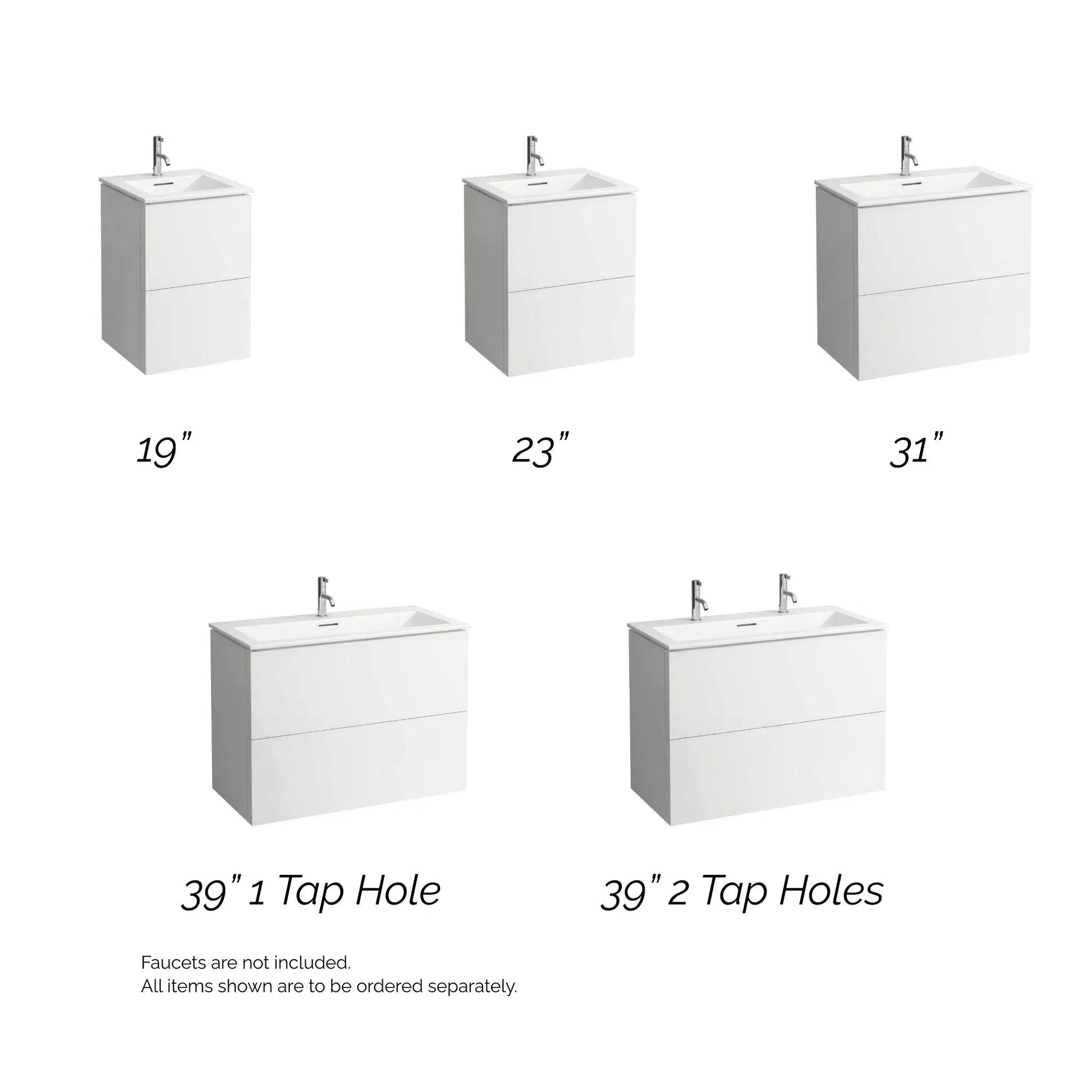 Laufen Kartell 39" 2-Drawer Pebble Gray Wall-Mounted Vanity Set With 2-Hole Bathroom Sink