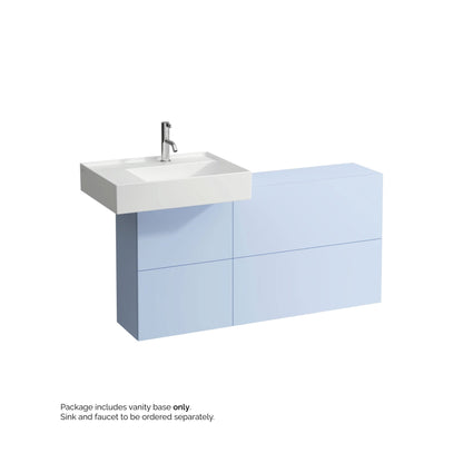Laufen Kartell 47" 1-Door and 2-Flap Gray Blue Wall-Mounted Sideboard Vanity With Sink Placement on the Left