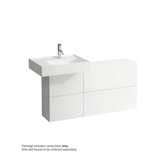 Laufen Kartell 47" 1-Door and 2-Flap Matte White Wall-Mounted Sideboard Vanity With Sink Placement on the Left