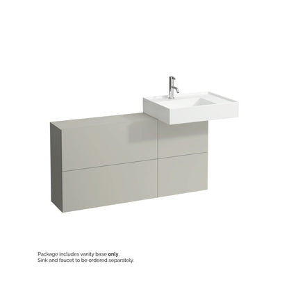 Laufen Kartell 47" 1-Door and 2-Flap Pebble Gray Wall-Mounted Sideboard Vanity With Sink Placement on the Right