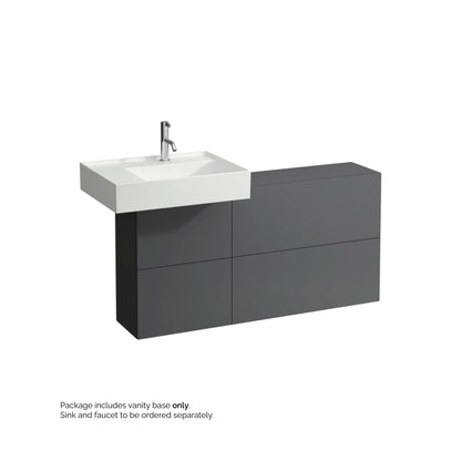 Laufen Kartell 47" 1-Door and 2-Flap Slate Gray Wall-Mounted Sideboard Vanity With Sink Placement on the Left