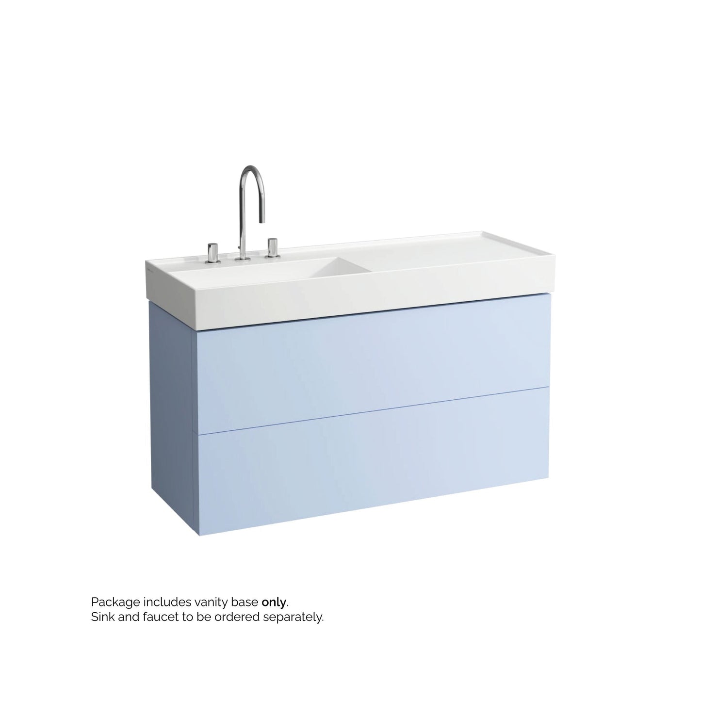 Laufen Kartell 47" 2-Drawer Gray Blue Wall-Mounted Vanity With Drawer Organizer for Kartell Bathroom Sink Model: H813332