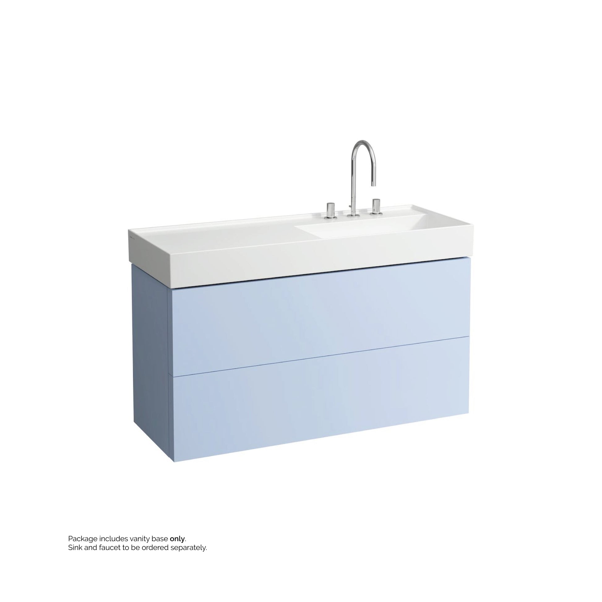 Laufen Kartell 47" 2-Drawer Gray Blue Wall-Mounted Vanity With Drawer Organizer for Kartell Bathroom Sink Model: H813333