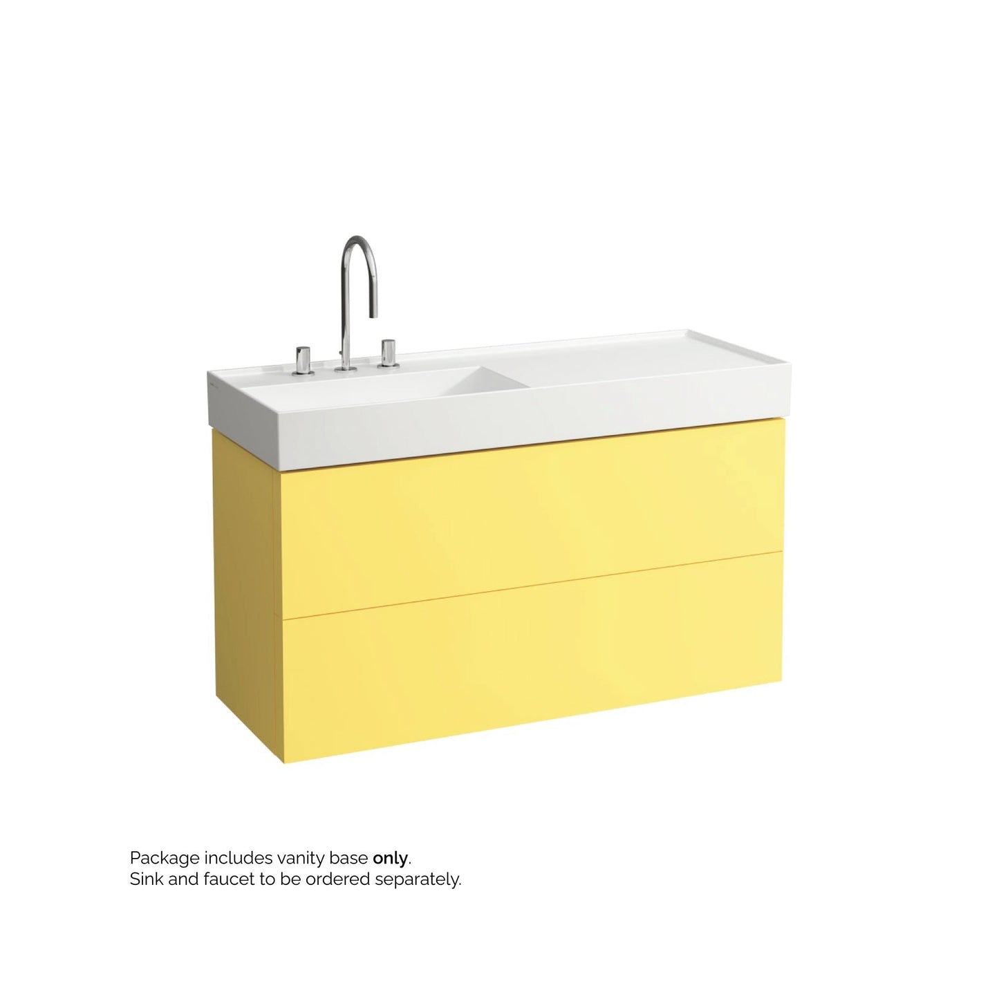 Laufen Kartell 47" 2-Drawer Mustard Yellow Wall-Mounted Vanity With Drawer Organizer for Kartell Bathroom Sink Model: H813332
