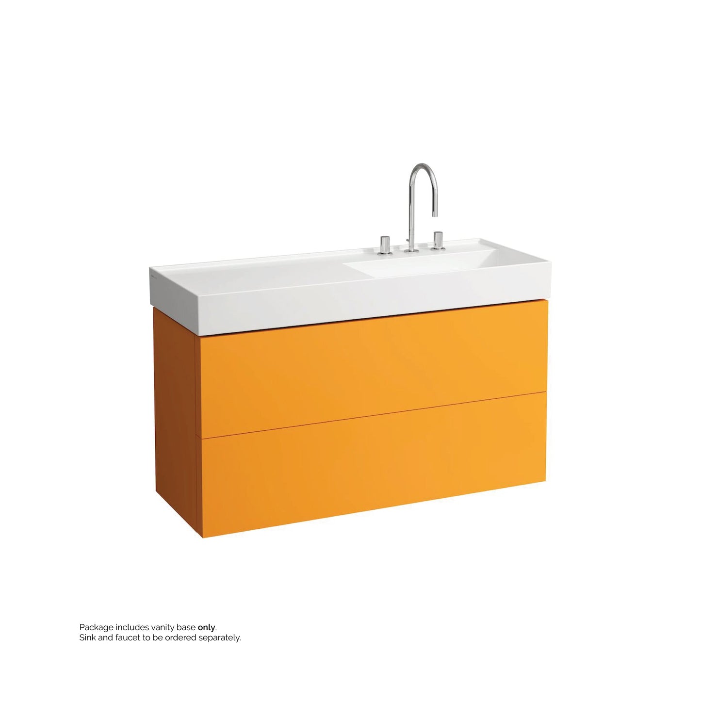 Laufen Kartell 47" 2-Drawer Ochre Brown Wall-Mounted Vanity With Drawer Organizer for Kartell Bathroom Sink Model: H813333