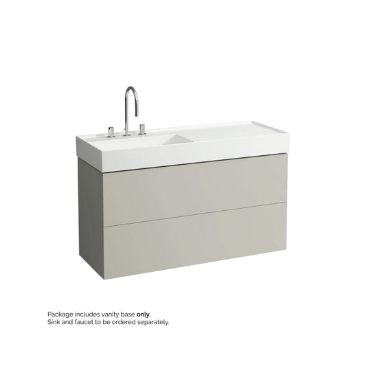 Laufen Kartell 47" 2-Drawer Pebble Gray Wall-Mounted Vanity With Drawer Organizer for Kartell Bathroom Sink Model: H813332