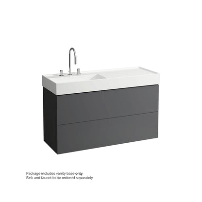 Laufen Kartell 47" 2-Drawer Slate Gray Wall-Mounted Vanity With Drawer Organizer for Kartell Bathroom Sink Model: H813332