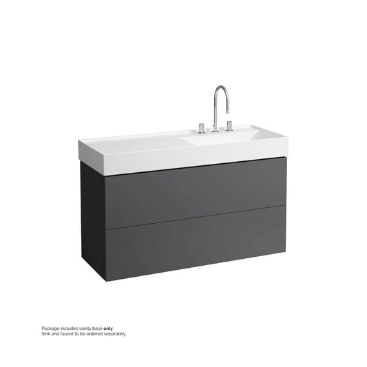 Laufen Kartell 47" 2-Drawer Slate Gray Wall-Mounted Vanity With Drawer Organizer for Kartell Bathroom Sink Model: H813333